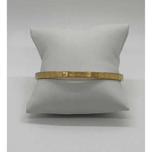 Monet Jewelry - Monet Bangle Bracelet Gold Tone Brushed Finished Exterior size 7.5  Vintage
